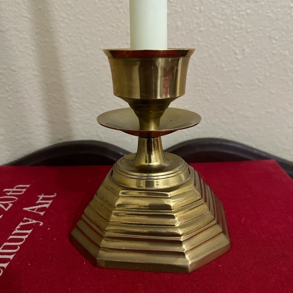 Vintage Rosenthal Netter Octagonal Brass Candle Holde